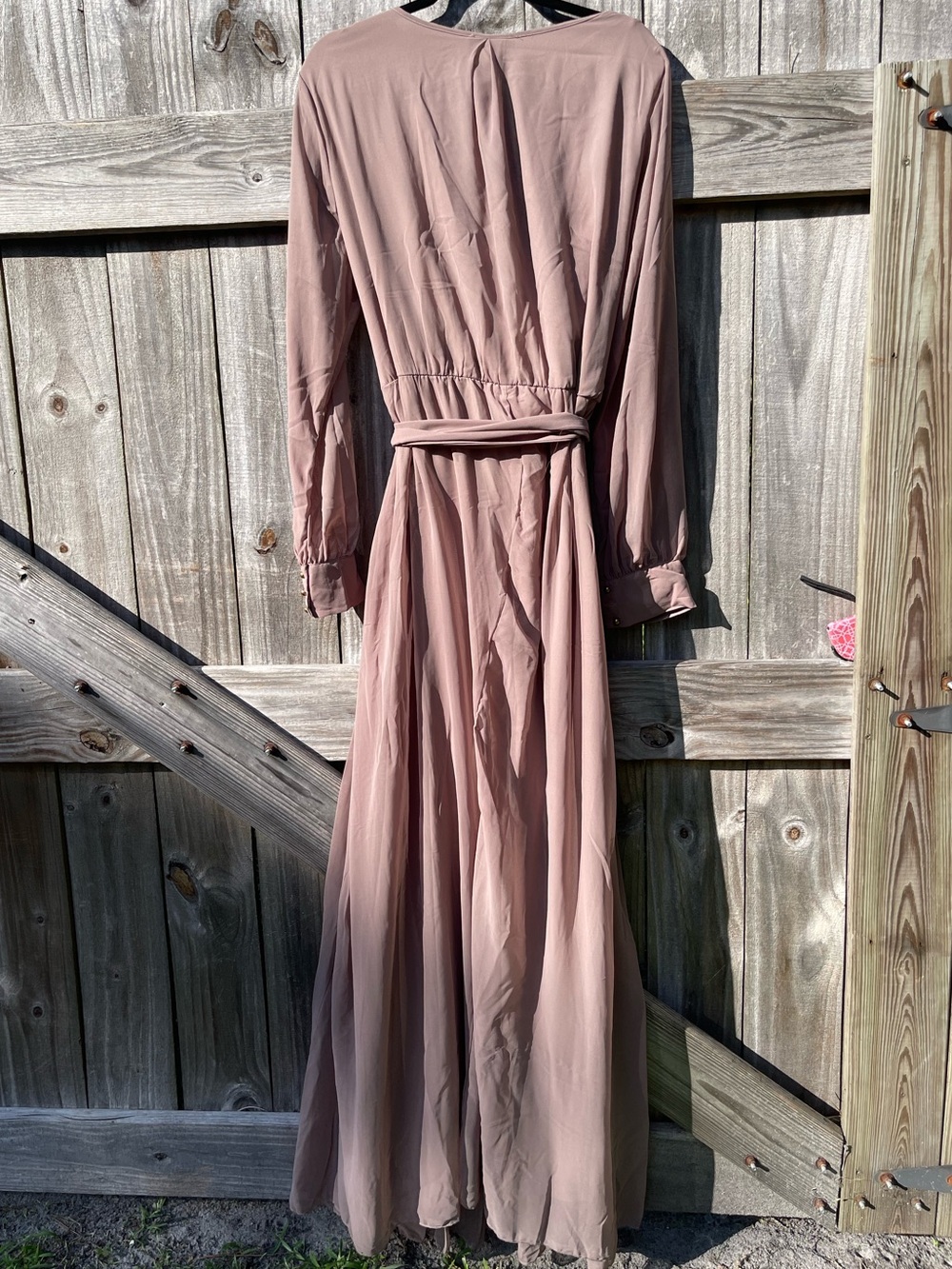 Baltic Born Beige Dusty Rose Wrap Maxi Dress 3X TALL - Picture 10 of 12